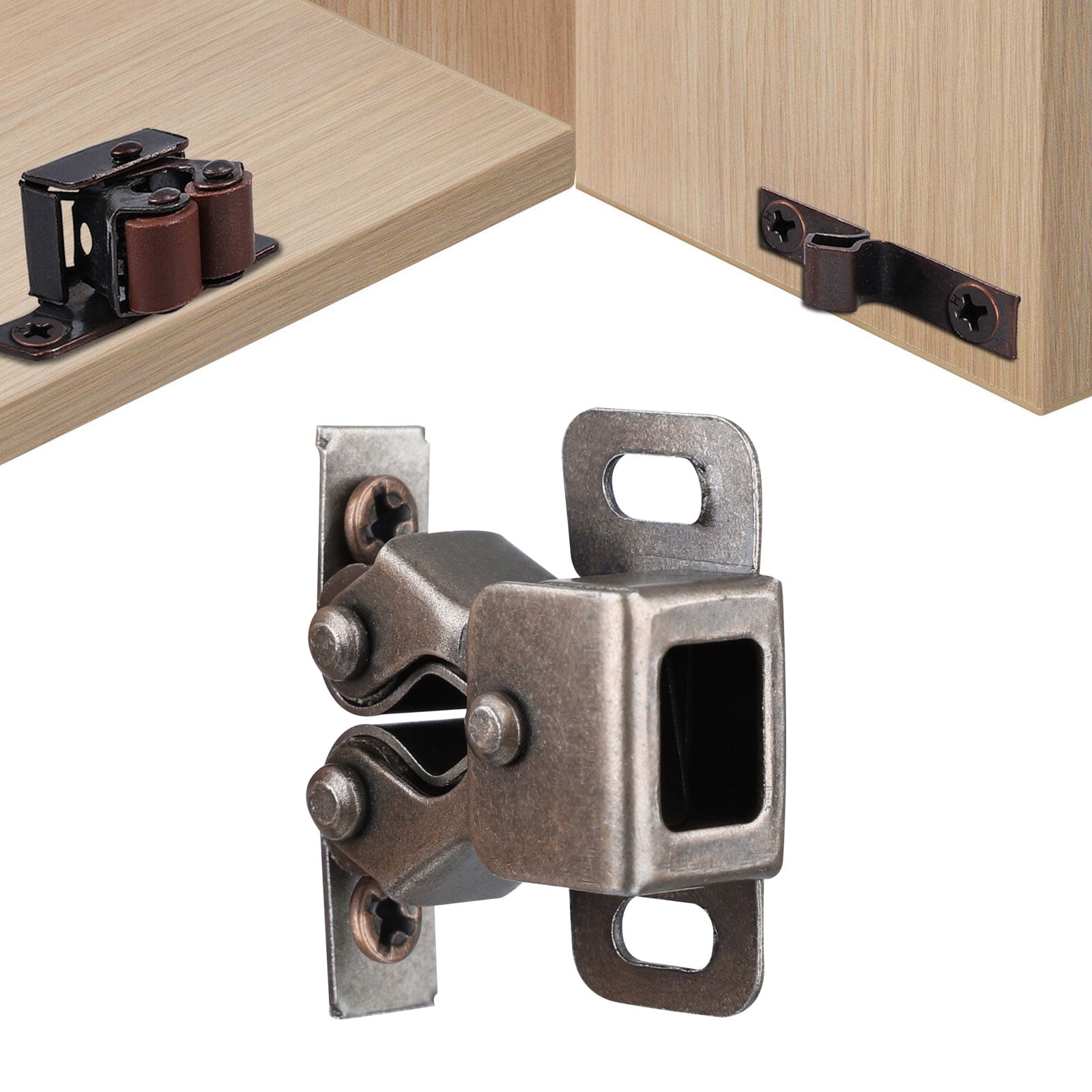 MTMTOOL Heavy Duty Red Bronze Double Roller Catch Door Latch for Cabinet Drawer Pack of 10